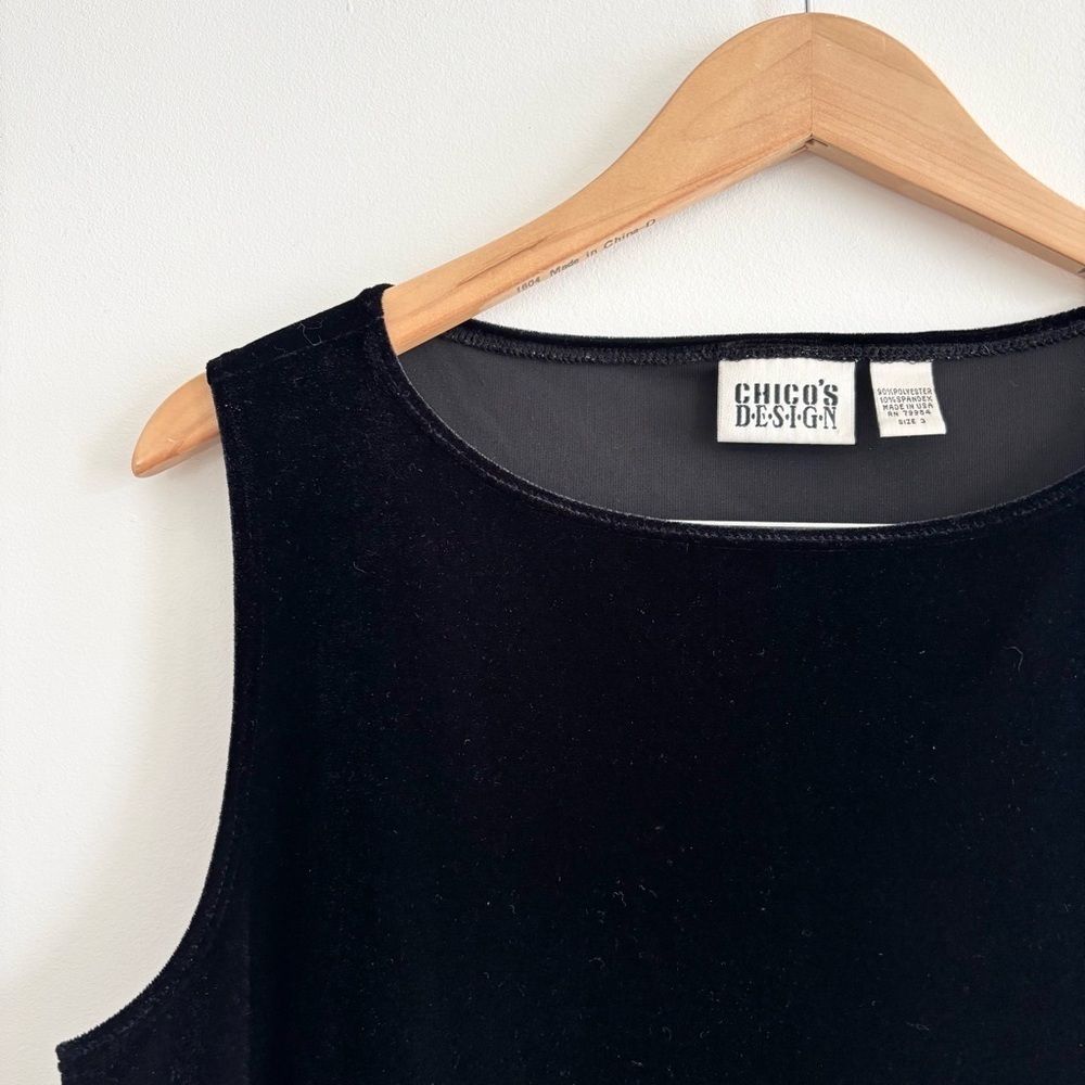 Vintage Chico's Velvet Black Thick Strap Tank Top - Picture 3 of 12
